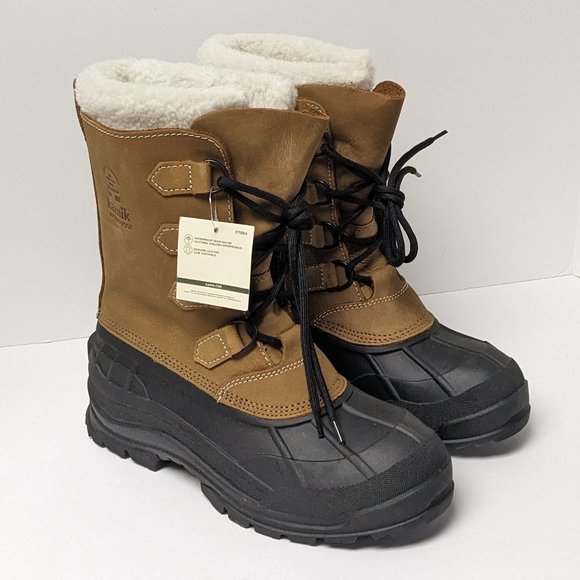Kamik Alborg Pac Waterproof Snow Boots Wool Lined Tan Brown Men\'s 9 Amazon.com | Kamik Men main image 4